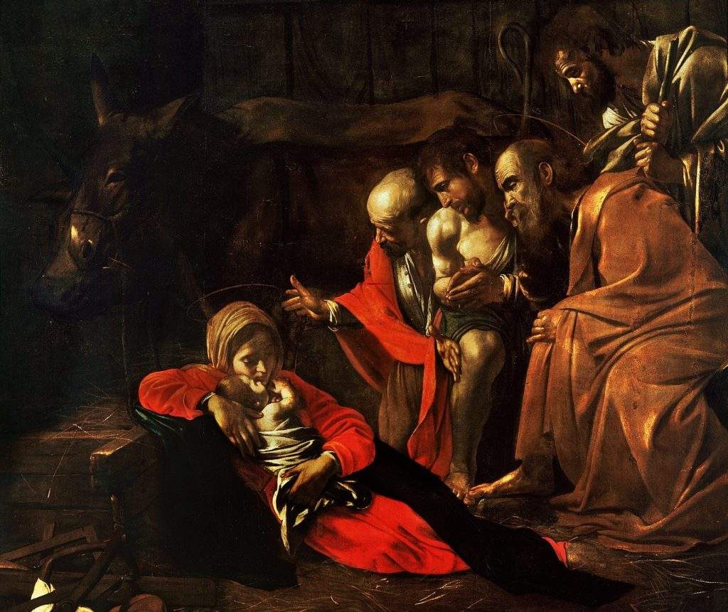 Caravaggio, "Poklonstvo pastira", 1609. (Izvor: Wikimedia Commons).